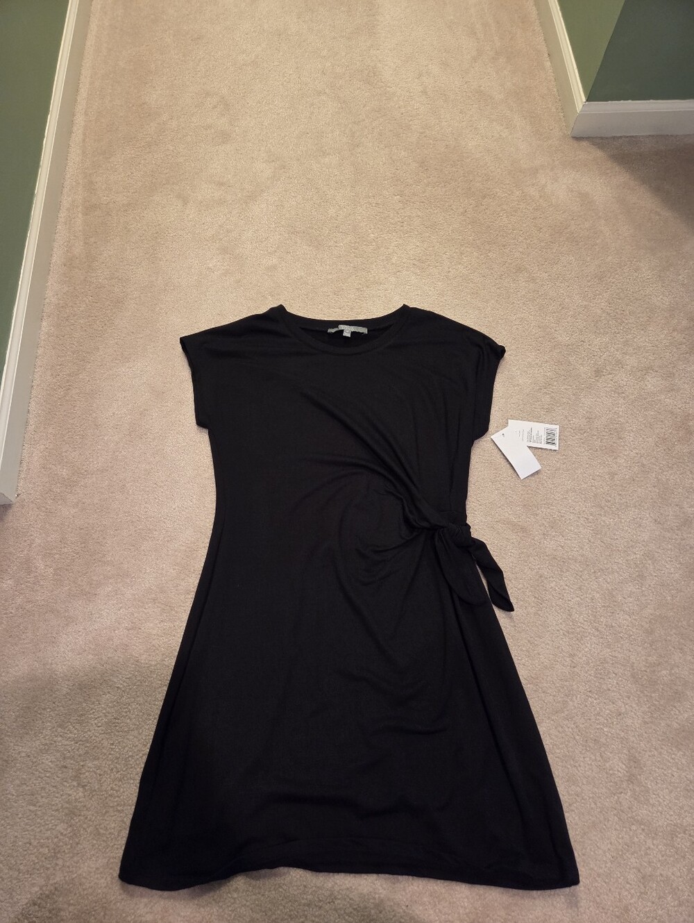 Black Side-Tie Mini Dress